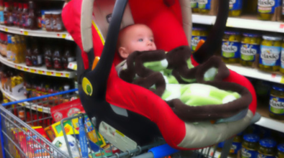 car seat in walmart cart