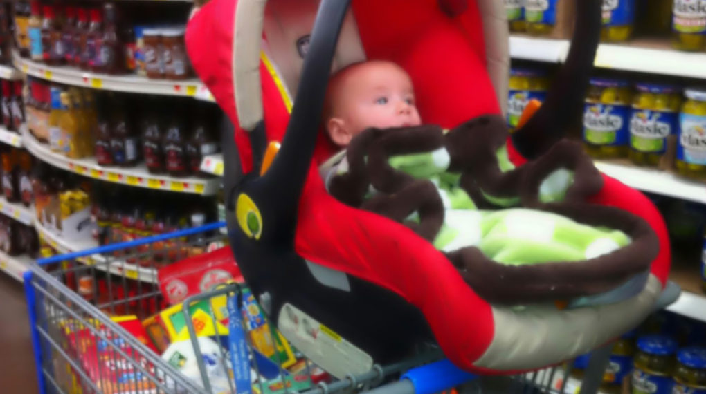 shopping cart with child seat